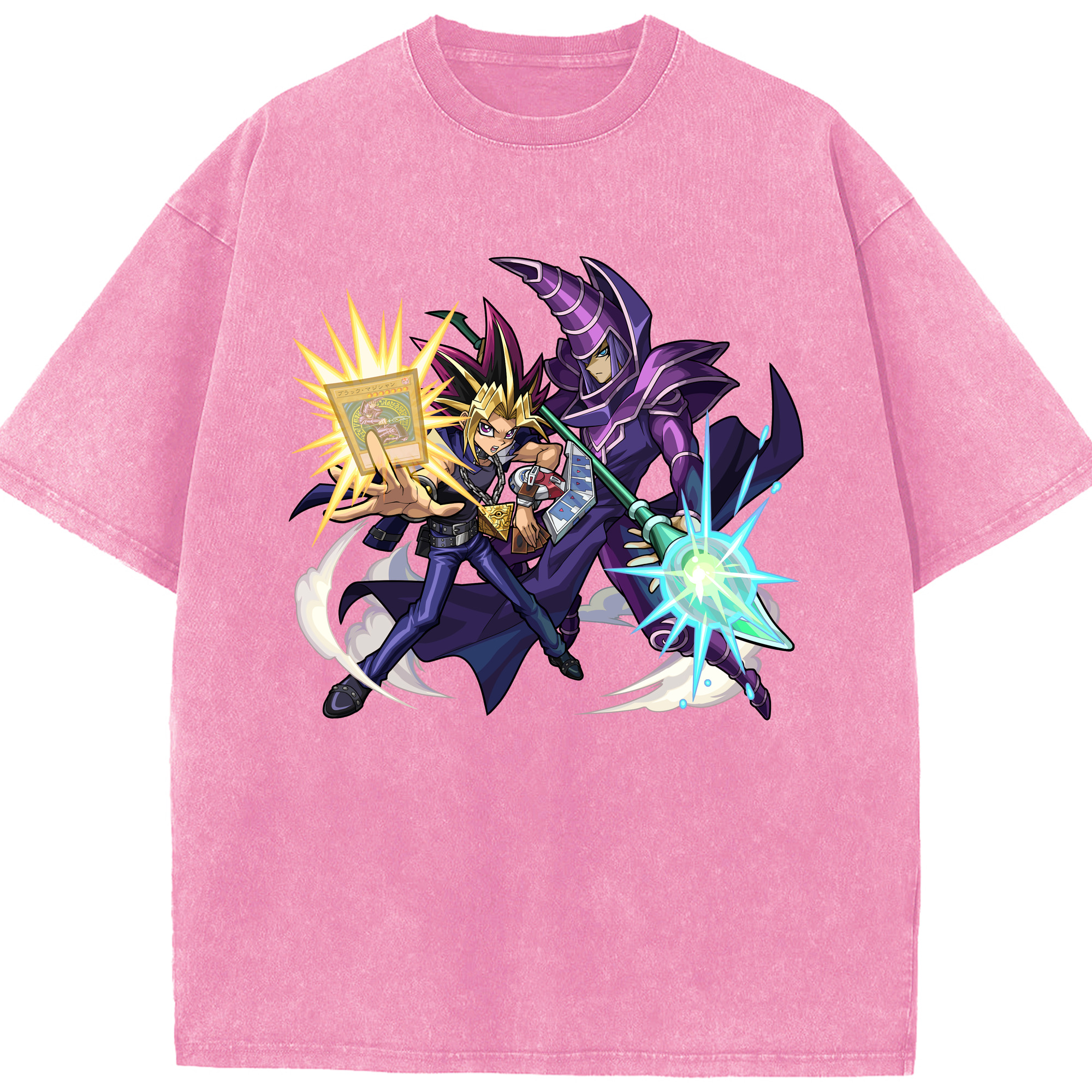 （画像用） 遊☆戯☆王 Yu-Gi-Oh! 綿100% ヴィンテージ風 半袖Tシャツ（フロントプリント）